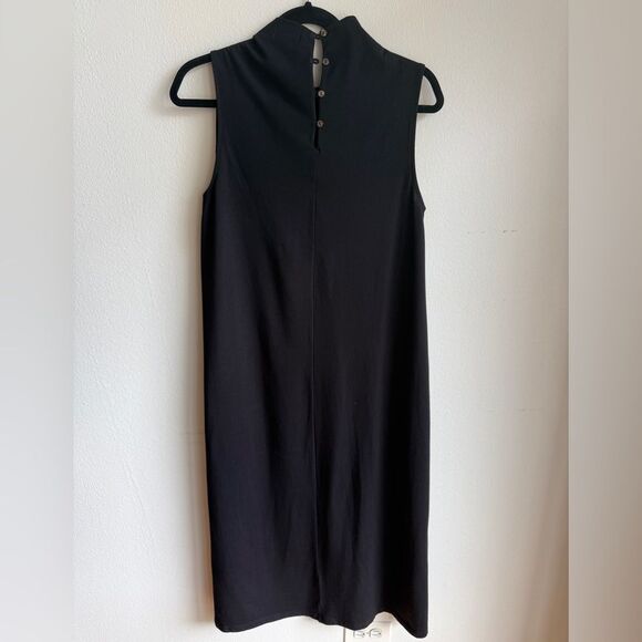 Velvet by Graham & Spencer Black Mock Neck Midi Dress, Anthropologie 100% Cotton - Picture 4 of 12